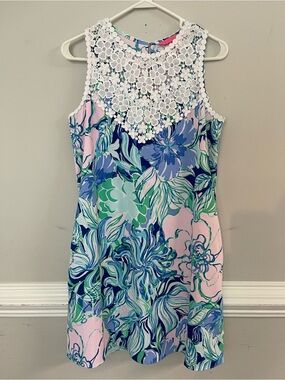 Lilly Pulitzer Sleeveless Shift Dress with Lace size 4